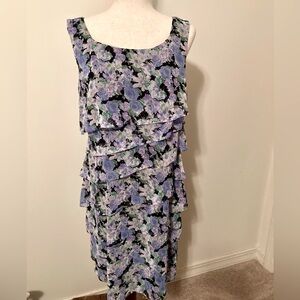 Dress Barn Floral Layered Sleeveless Dress